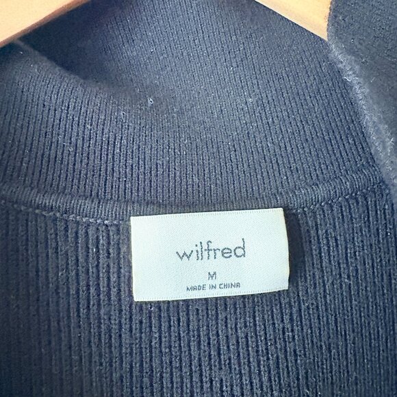 Aritzia Wilfred Cove Long Sleeve Knit Ribbed Dress Black Size Medium - Picture 4 of 6